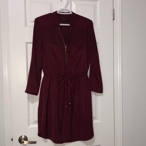 Dynamite Burgundy Shirt Dress, Size Medium